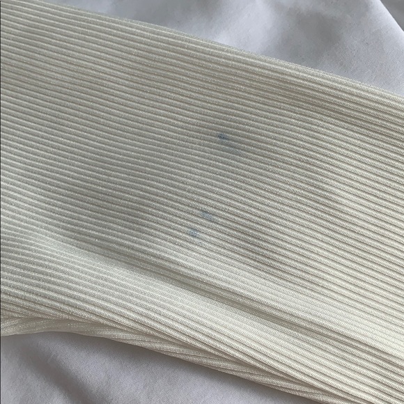 🛍 White Ribbed Long Sleeve Ruched Bodycon Dress - Picture 5 of 7